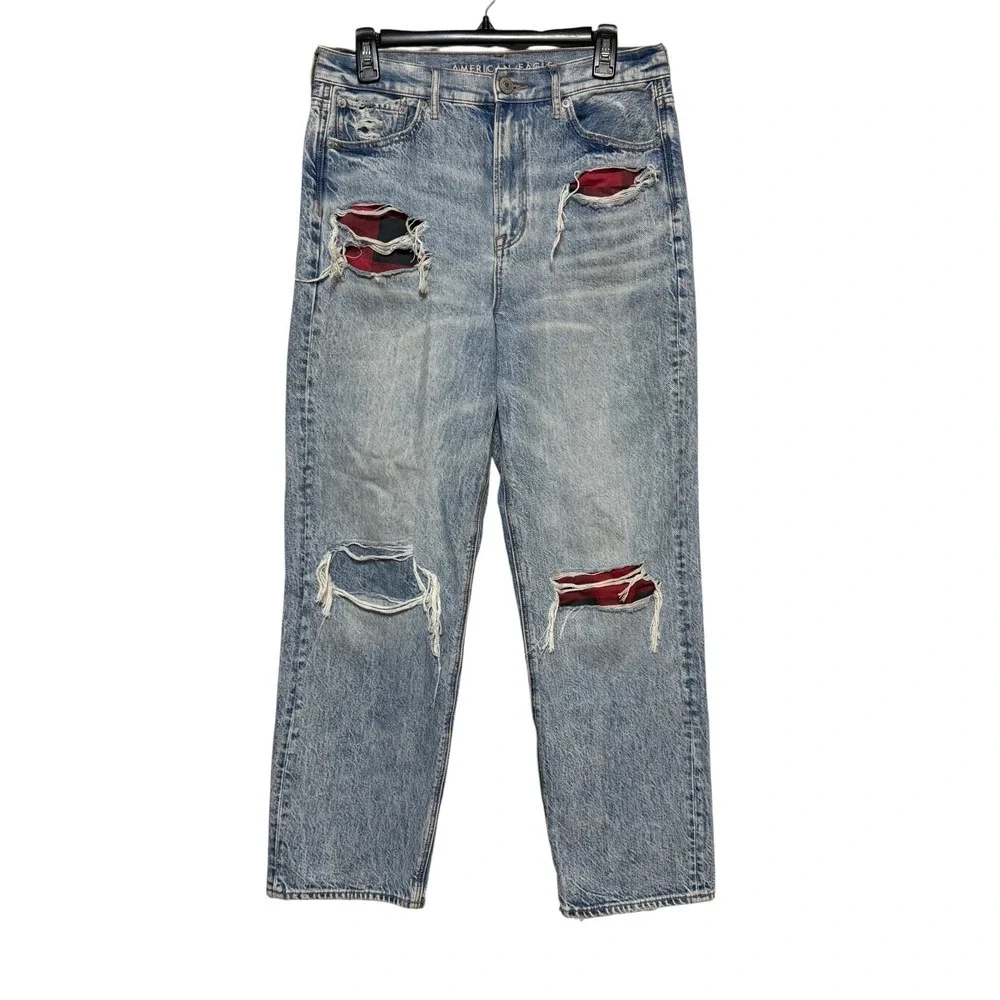 American Eagle Y2K Distressed Boyfriend Jeans Womens 10 Indie Sleaze‎ Streetwear
